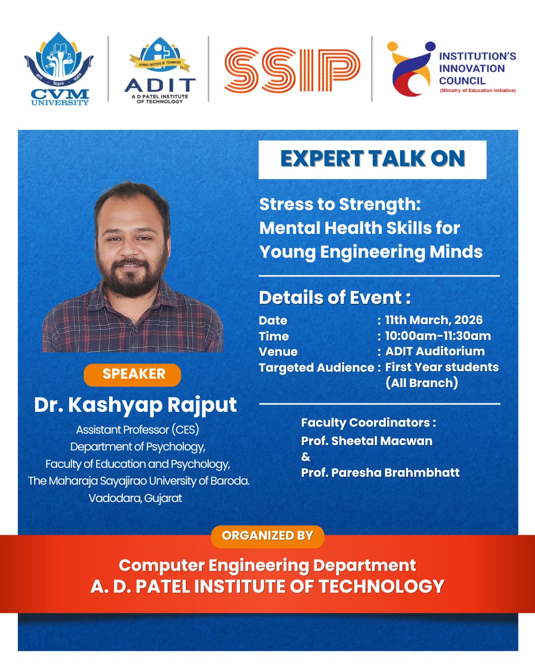Expert talk on“Mental Health Skills for Young Engineers